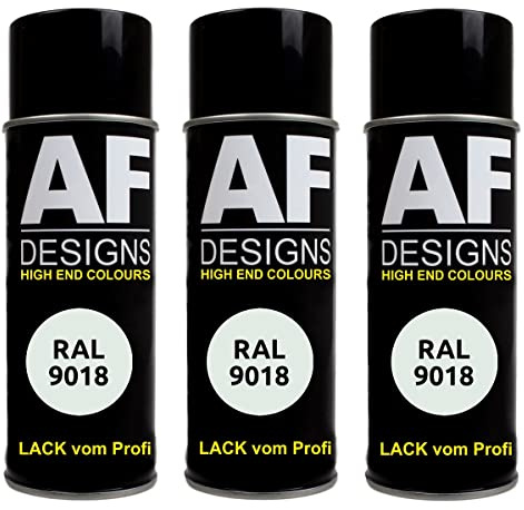 Alex Flittner Designs RAL Lack Spraydose 3er Pack Autolack Sprühdose glänzend Buntlack Alle RAL FARBEN (RAL9018 - Papyrusweiss)