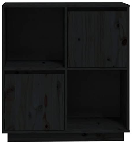 Tidyard Sideboard Buffetschrank Beistellschrank Mit 2 Türen und 2 offene Vitrinenschrank Bücherschrank Anrichte Barschrank Standschrank Küchenschrank 74 x 35 x 80 cm (B x T x H),Massives Kiefernholz