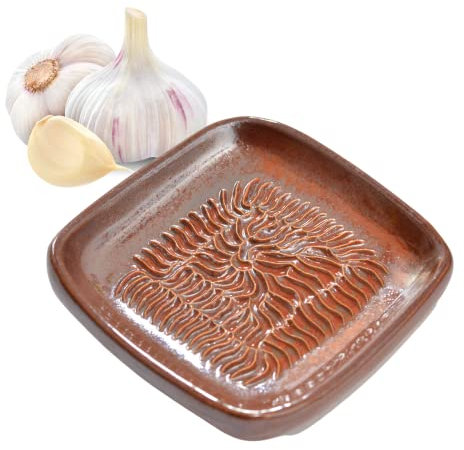 Finlandia ANCKERAMIC® - Rallador de cerámica como rallador de nuez moscada, rallador de ajos, rallador de jengibre, fabricado en Finlandia (marrón óxido)