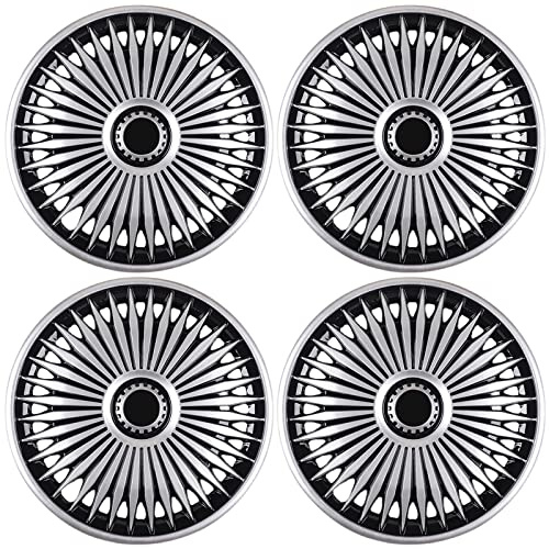 COYOUCO Radkappen - (4er-Set) Felgenabdeckung - Autozubehör für Standard-Stahlfelgen, Silber, 15 Zoll