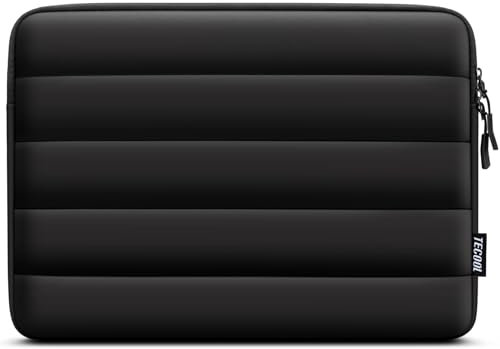 TECOOL Puffy 15.6 16 inch Laptop Case Sleeve for 15 15.6” Lenovo Thinkpad ideapad HP Pavilion Acer Dell Asus Vivobook, 16 Dell Lenovo HP ASUS, MacBook Pro 16 Inch M4 M3 M2 M1 Protective Case, Black