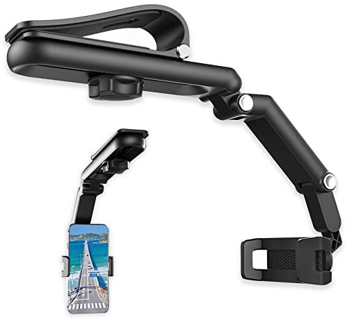 XZEIT Supporto per Telefono Auto Specchietto Retrovisore Multifunzionale, Girevole a 1080 Gradi, Navigazione Universale per iPhone Samsung Huawei Xiao