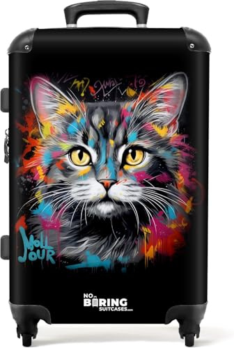 NoBoringSuitcases© Handgepäck Koffer, Reisekoffer, Reisetasche mit Rollen, | Koffer Groß, Hartschalenkoffer, Trolley Handgepäck, Koffer Mittelgroß, Suitcase, TSA Schloss, Koffer Klein, Graffiti-Druck