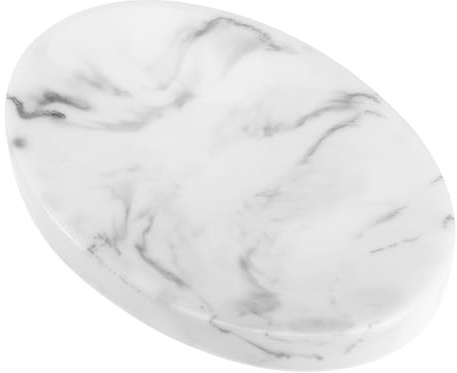Zerodeko Portasapone in Resina Motivo Marmo Bianco, Portasapone Decorativo Per Uso Domestico e Hotel, Vassoio Multifunzione Per Saponi, Spugne e Gioielli, Facile Da Pulire, Stile Nordico
