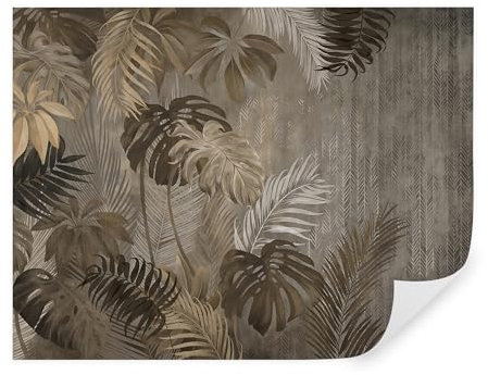 TAPEKO Papier Peint Panoramique Elégant 260x180 cm Feuillage tropical dans le style grunge Papier Peint intissé pour Chambre Salon Décoration Murale u97012