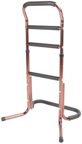 Silla de Pie de Asistencia, Soporte de Lado de la Cama Barandilla Altura Ajustable Bastón Barandilla de Cama de Asistencia con Bolsillo de Almacenamiento, Ayuda movilidad portátil