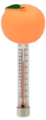 yuwqqoajv Jauge de thermomètre à Fruits en PVC Longue durée, détection de la température de l'eau dans Les piscines extérieures, Accessoires de Piscine, piscines de Spa, Orange