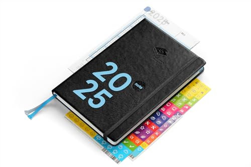 weekview compact note – der clevere Wochenplaner! Personal Organizer mit großem Notizteil A6+ Leseband, Sticker, Tafelkalender, Einstecktasche, Gummiband (Classic, schwarz 2025)