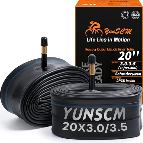 2-st 20 x 3,0 slitstarka cykeldäckslangar 20 x 3,0/3,5 AV48 mm Schrader-ventil (76/89-406) innerslangar för cykel kompatibla med 20 x 3 20 x 3,50 cykeldäck (G-214)