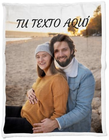 ZPUBLI+ Manta Personalizada con Foto y Texto. Manta Collage. Manta sofá y Cama. Regalo Original de Navidad, cumpleaños, Aniversarios, San Valentín, papá, mamá, Regalo para Parejas. (1 Foto, 150x200)