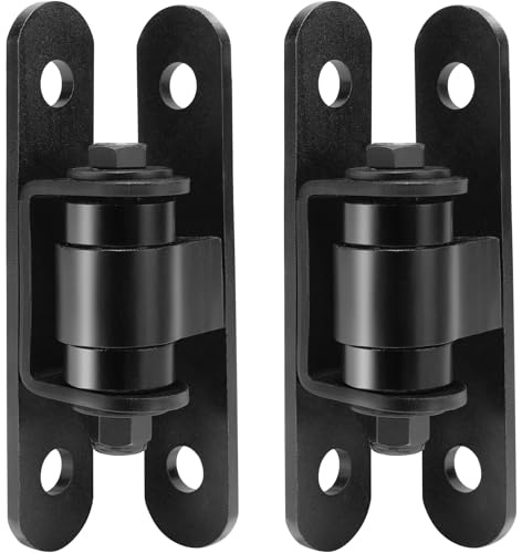 Soiiw Heavy Duty Gate Hinges 7 Sealed Bearings Adjustable Yoke Pivot Suitable for Large Driveway Gates Up to 1100 Pounds,2 Pack Carbon Black