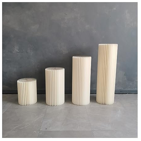 Alzate for torte, tavolo da dessert, supporti a cilindro for feste, colonne di carta pieghevoli for display, colonna romana centrotavola in cartone for la decorazione di compleanno (15,75 pollici)(15.