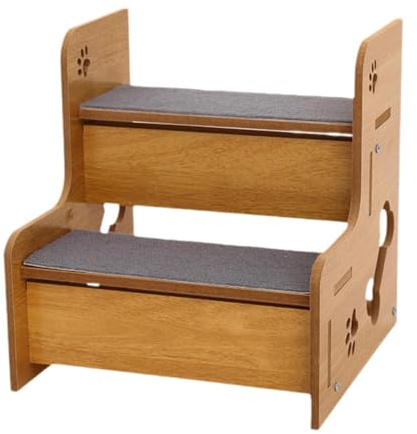 MagiDeal Escaleras de Mascotas no resbaladizas con Alfombra para Gatos Viejos escalones de Perro Taburete de Madera para sofás sofás Ventana de Camas