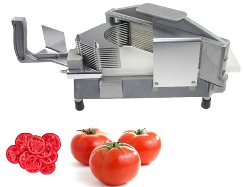 YYLHJW Cortador de Frutas Manual, Cortador de Verduras Comercial con Cuchilla de Acero Inoxidable y pies Antideslizantes, cortadora de Tomate de Servicio (6.3mm(1/4”))