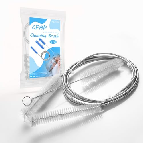 8-en-1 CPAP Brosse de Nettoyage pour Tubes, 2 Brosses Diamètre (Φ17mm/ Φ19mm), 210mm Long, pour tous les types de tuyaux CPAP, réduire la saleté/profiter d'une meilleure qualité de l'air(blanc)