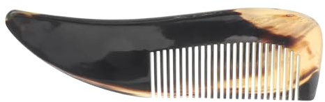 VALICLUD Hornkamm mit Griff für Haarschaben und Styling Feinzahniger Natürlicher Kamm für Männer zur Kopfhautmassage und Haarpflege