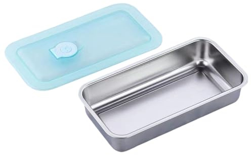 Contenedores de acero inoxidable para aperitivos, contenedores de doble compartimento, contenedor para aperitivos con tapas, recipientes reutilizables, loncheras a prueba de fugas para deportes