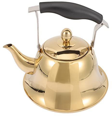 Teiera da 2 Litri, bollitore con fischio, in Acciaio Inox, con beccuccio fischiante, pentola per bollitura dell'Acqua, Maniglia Anti-Caldo, bollitore per Il RIS