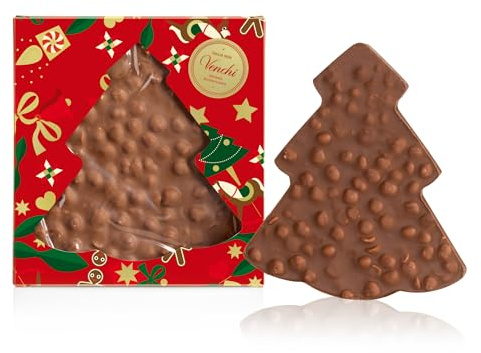 Venchi - Brutto&Buono, Lastra Artigianale di Cioccolato al Latte con Nocciola Piemonte IGP a Forma di Pino, 200 Gr, Senza Glutine, Edizione Limitata Collezione Natale, Idea Regalo
