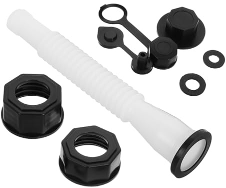 Luxshiny Set Beccuccio per Tanica Carburante con Tubo Filettato Esagonale in Ferro e Plastica, Antigoccia e Compatibile per Motociclette e Contenitori di Gas