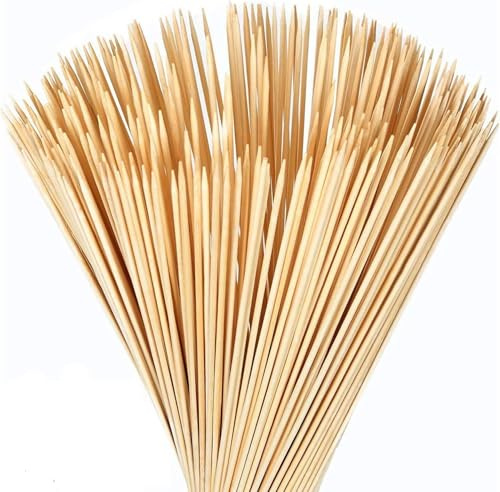 HITHIKA 150 Pack 12 Bamboo Skewers – 30cm Wooden BBQ Sticks for Food, Kebab, Marshmallows, Chocolate Fountain, Shish Kabobs, Party & Cooking Use