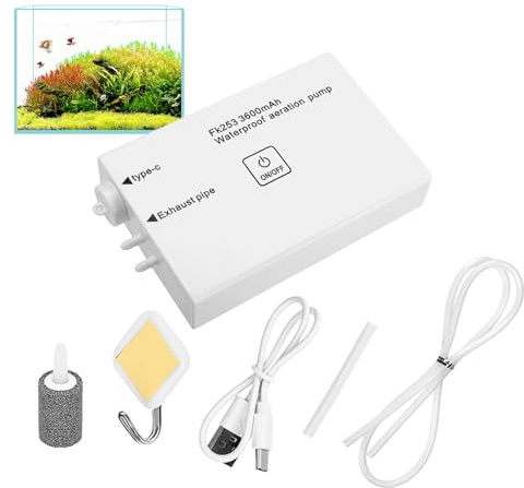 Bomba de Aire para Acuario, burbujeador portátil silencioso y Ajustable por USB, aireador de Agua para criar Plantas hidropónicas, Interior y Exterior, Estanque, Piscina, Agua Dulce