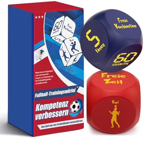 Fotbollsträningskub (2 stycken) – rolig och bärbar fotbollsfärdigheter, tränare, presenter för pojkar och flickor, tonåringar och vuxna, fotbollsträning, bra present för fotbollsälskare