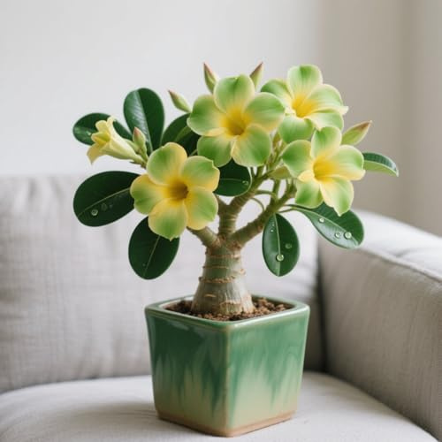 Rosa del deserto bonsai Per fioriere eleganti capolavori in vaso di premium garden stakes a rapida crescita brillante,Bellezza Ambiente,adenium obesum vera.-3unità