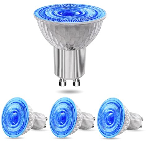 BrightWish GU10 LED blu 5W Spot Luce – Non Dimmerabile 230V GU 10 LED lampada per decorazione, luce blu 2 pezzi