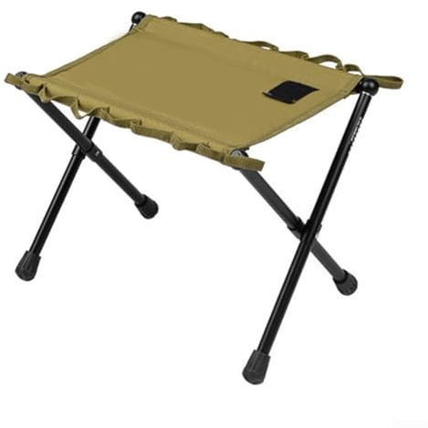 Jotekonoby Ultraleichter Klapphocker, 570 g, tragbarer Aluminium-Campingstuhl mit MOLLE-System, kompakter Outdoor-Sitz zum Wandern und Angeln (Hellgelb)