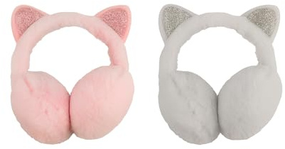 Cat Ear Muffs Cute Warm Furry Earmuffs Cat Plush Ears Cover Fluffy Winter Accessory Adjustable Comfortable Ear Sequin Cat Ear Keep Warm In Cold Weather Gift For Kids Girls Women Diameter 12cm( 1pc)