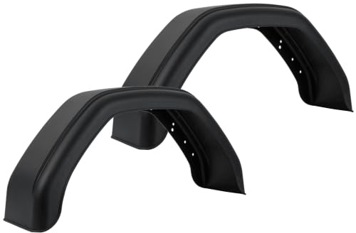 DE HAAN Juego de Dos Guardabarros Simples para Remolque 13 y 14 Pulgadas Paso de Rueda plástico 660 x 180 mm Cubierta Protectora antibarro Accesorios carrocería vehículos