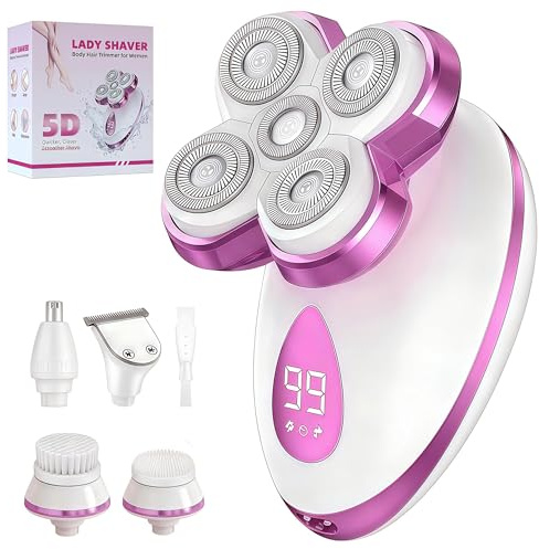 Electric Lady Shaver for Women, 5-in-1 Wet Dry Women Razor, Hair Remover