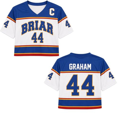 Maillot De Hockey Grahams 44 Col V Sweatshirt Universitaire Uniforme de Hockey sur Glace Comfort Casual T-Shirt Manches Courtes Sport Training Clothing pour Les Fans 2026