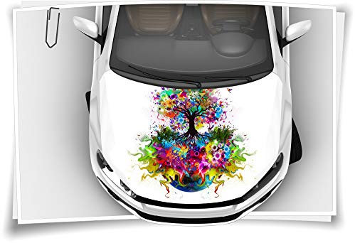 Medianlux Bunte Flora Blumen Schmetterling Motorhaube Auto-Aufkleber Steinschlag-Schutz-Folie Airbrush Tuning Car-Wrapping Luftkanalfolie Digitaldruck Folierung