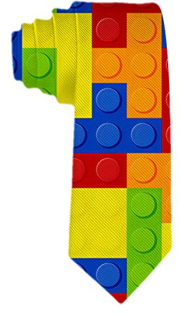 Cravatte fatte a mano per gli uomini: sottili e colorate con mattoni, tetris, per ogni outfit