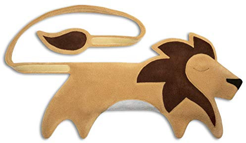 LESCHI Wärmekissen - 10 Kammer Körnerkissen zum Umbinden - Tier Löwe Beige - anschmiegsames Getreidekissen mit Bio Weizen - ideal als Wärmespender im Winter und für den Bauch Rücken Unterleib