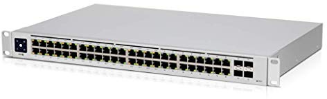 Ubiquiti USW-48-POE Switch Gigabit Ethernet, 48 porte, 32 porte PoE+, 4 SFP, LCM touch da 1,3 pollici, gestito tramite controller UniFi, alimentatore da 210 W