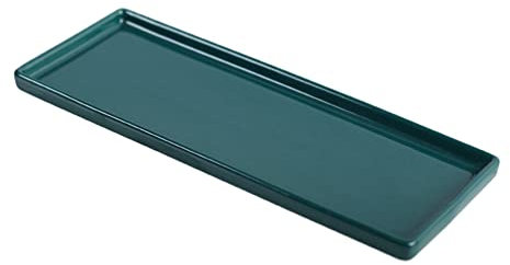 Cabilock - Vassoio in ceramica per gioielli, vasca, vasca, vasca, vassoio da bagno in porcellana, per profumi, candele, sapone, asciugamani, bigiotteria (L verde)
