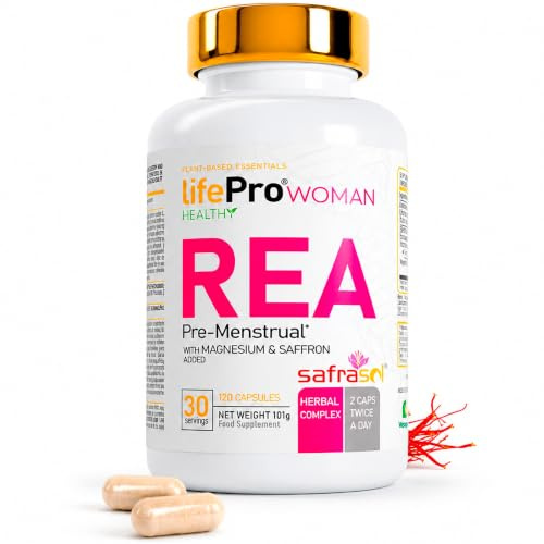 Life Pro Vitex Agnus Castus REA, Suplemento Femenino con Magnesio y Azafrán para Equilibrio Hormonal, Bienestar Emocional y Alivio de Síntomas Premenstruales, Calidad Vegana Europea con 120 Cápsulas
