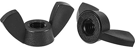sourcing map M5 Wing Nuts Nylon Butterfly Nut Hand Twist Tighten Fasteners Black 25pcs