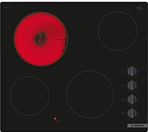Bosch Home & Kitchen Appliances Bosch PKE611CA3E Plaque de cuisson électrique, 60 cm, Noir, Intégré, Série 2