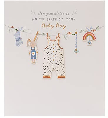 UK Greetings Glückwunschkarte zur Geburt – It's a Boy – Geburt des Babys Jungen – Glückwunschkarte für Jungen, mehrfarbig