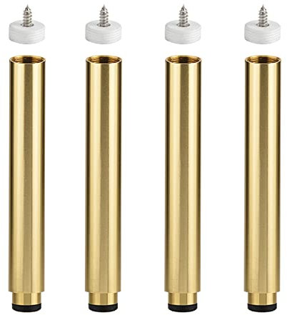 SANJIAOJIA Adjustable Cabinet Legs,4 pcs Metal Furniture Legs,Adjustable Height Kitchen Sofa Cabinet Table Legs,Replacement Feet for Furniture/Couch/Cabinet/Dresser,with Screws (70mm(2.8in),Gold)