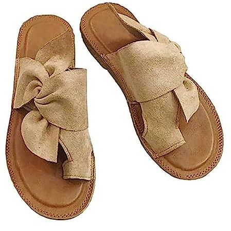 Homnova Sandalias Ortopédicas con Punta Abierta para Mujer, Sandalias Ortopédicas Correctoras De Juanetes para El Verano Al Aire Libre Senderismo Caminar Playa Sandalias,Caqui,39EU