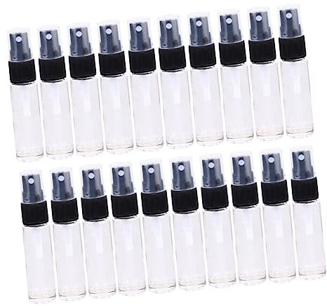POPETPOP 20stücke Glaszerstäuber Zum Nachfüllen Für Ätherische Öle Tragbare Sprühflaschen Wiederverwendbare Parfümzerstäuber Transparente Flasche Schwarzer Deckel