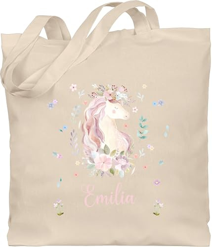 Geschenk mit Namen personalisiert by Shirtracer - Baumwolltasche - Einhorn Geschenke mit Name