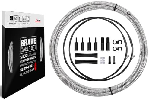 CNC Road Bike Brake Cable Kit,Universal Brake Cable Housing Coated Braided & Teflon Inner line For Bicycle Road Bike(Black/Gold/Silver/Titanium silver)