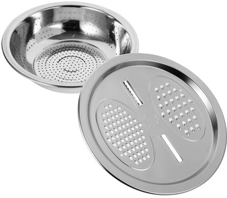 ABOOFAN Rallador Multifunción De Acero Inoxidable 28 Cm Colador y Cuenco Para Lavar Verduras Rallador De Queso Multifunción Utensilio De Cocina Para Uso Doméstico Juego De 3 Piezas