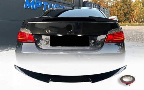 MpTuned Heckspoiler passend für 5er E60 Limousine 2004–2009, Spoiler Lippe Kofferraum M4 Stil, ABS Kunststoff, Schwarz Glänzend, Sport Design, Einfache Installation
